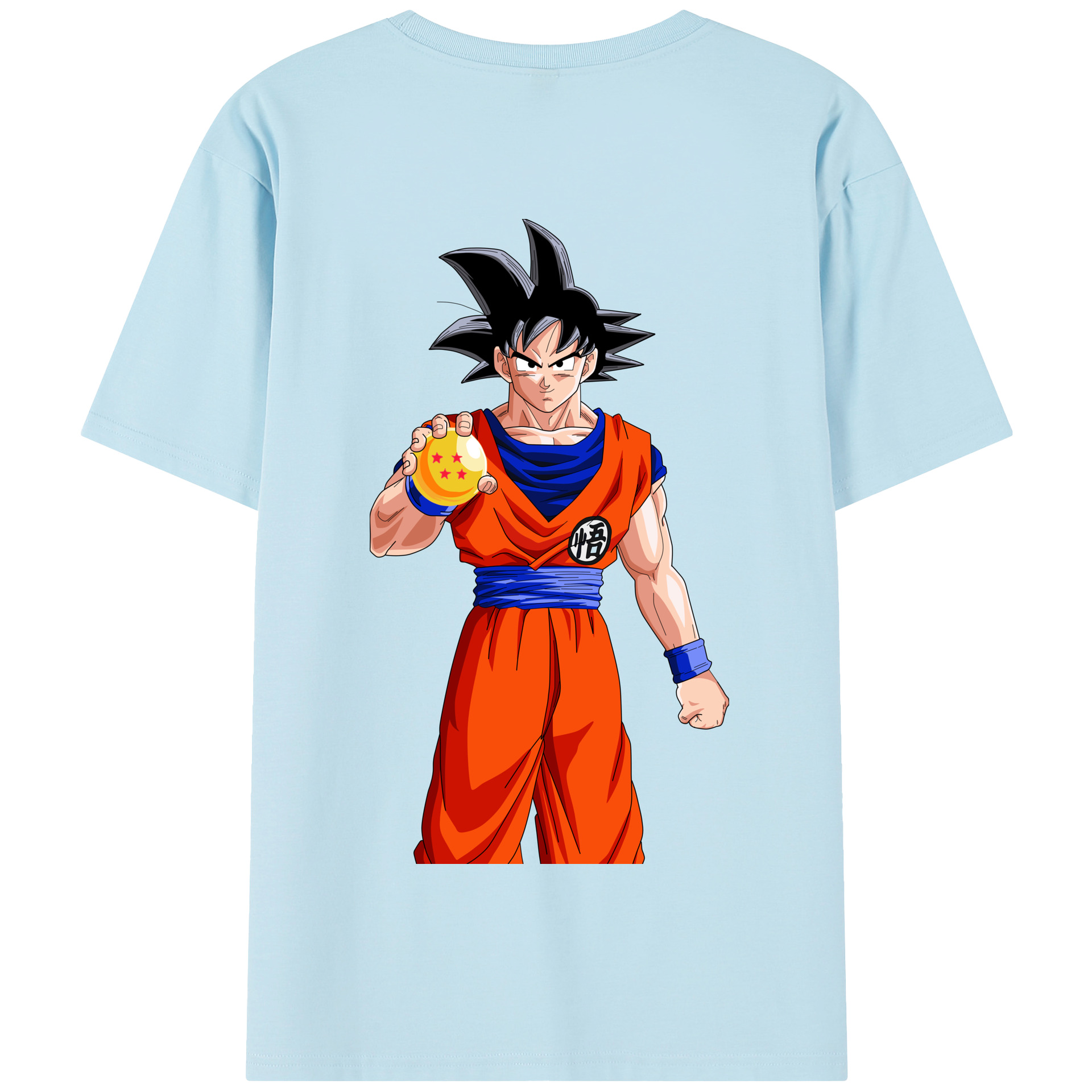 （画像用） ドラゴンボール 孫悟空（そん ごくう）Son Goku カカロット DRAGON BALL Kakarotto 綿100％半袖Tシャツ（背面プリント）